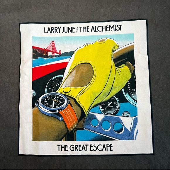 The Great Escape Larry June & The Alchemist Men’s T Shirt Sz M Clove Brown NEW - Picture 3 of 9